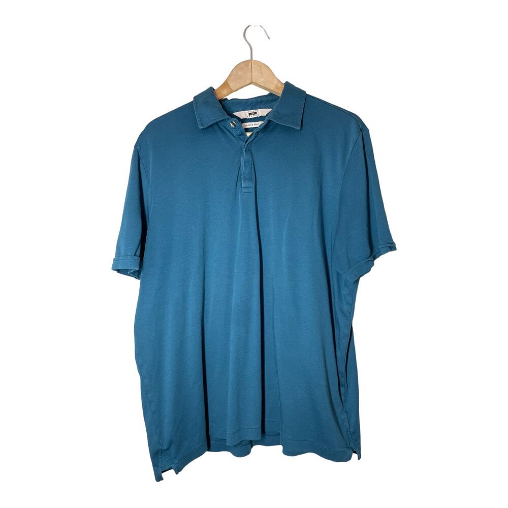 Joseph Abboud Mens Polo Shirt Liquid Soft XL Blue 100% Cotton